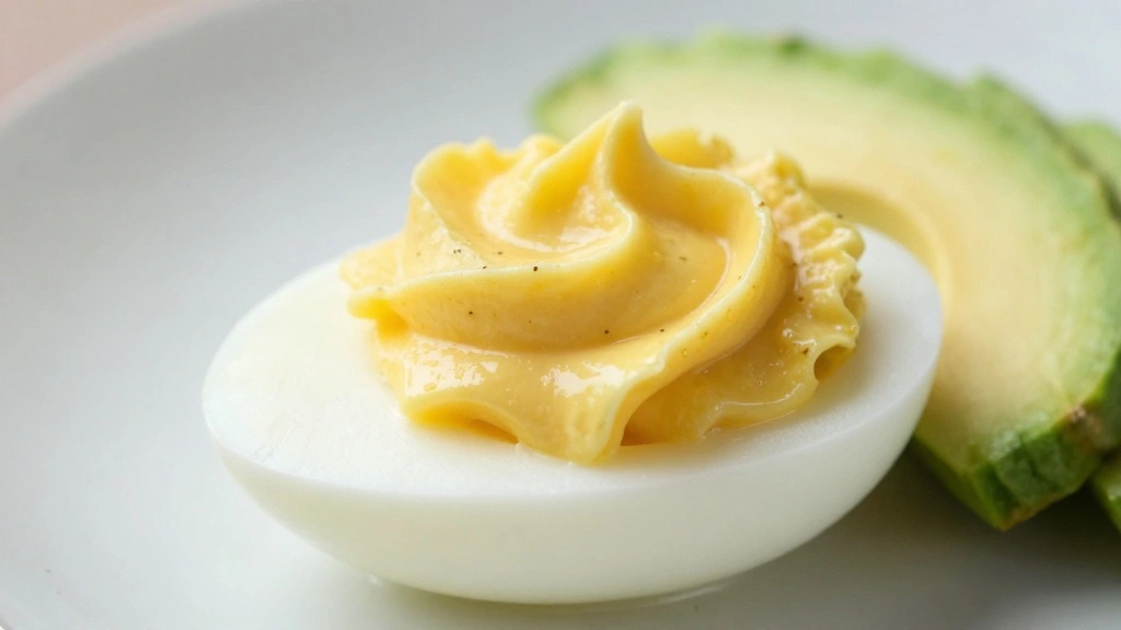 Mexican Deviled Eggs Recipe with Zesty Flavor - Step 6: Garnish with Avocado 1